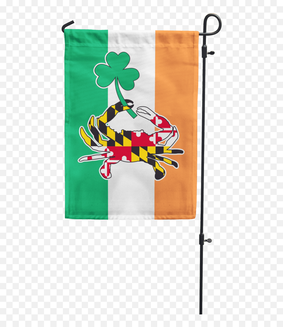 Maryland Full Flag Crab With Shamrock W Irish Background Garden - Maryland State Flag Png,Crab Transparent Background