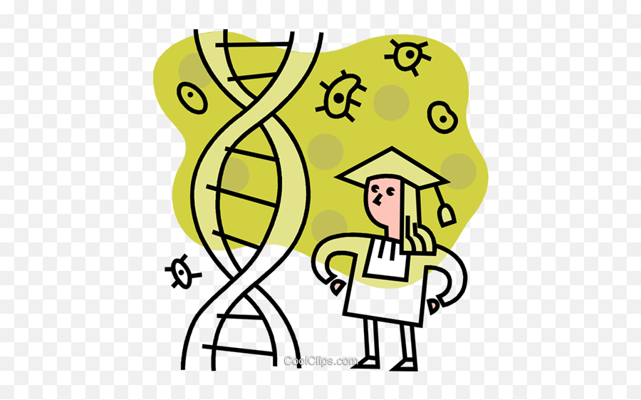 Female Graduate With Dna Strand Royalty Free Vector Clip Art - Clip Art Png,Graduation Clipart Png