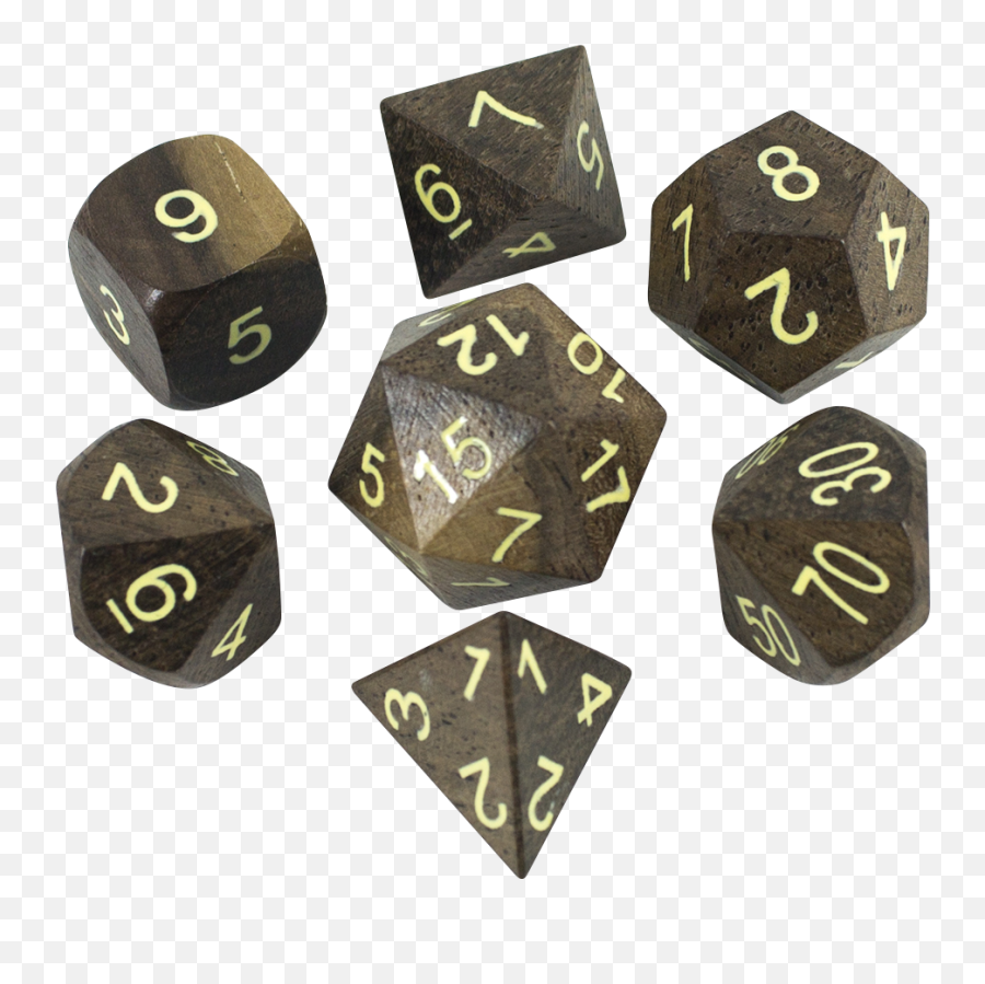 Wooden Dnd Dice - Full Set Of Dnd Dice Png,Dnd Dice Png
