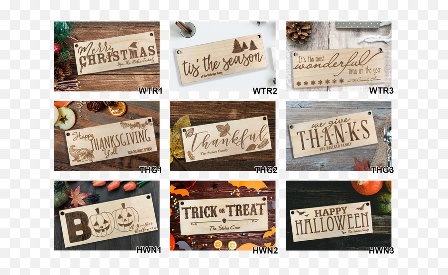 Personalized Holiday Engraved Wood Signs - Calligraphy Png,Wood Sign Png