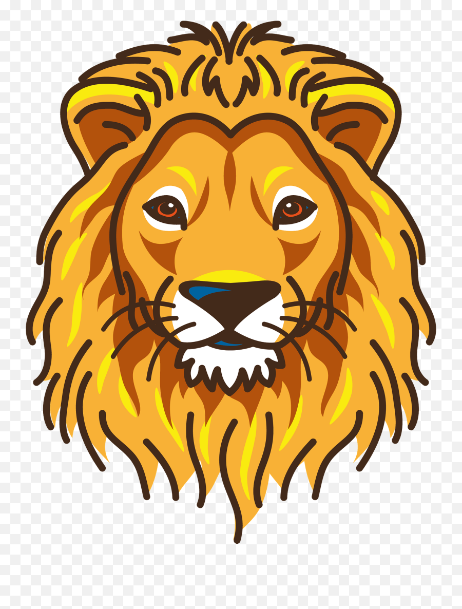 Drawn Lion Face Clipart - Lion Face Colour Drawing Png,Lion Face Png