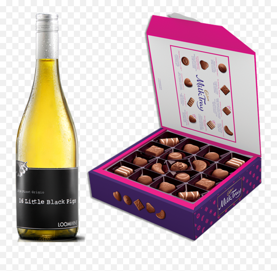 Milk Tray And White Wine Cadbury Gifts Direct - Magento Png,White Wine Png