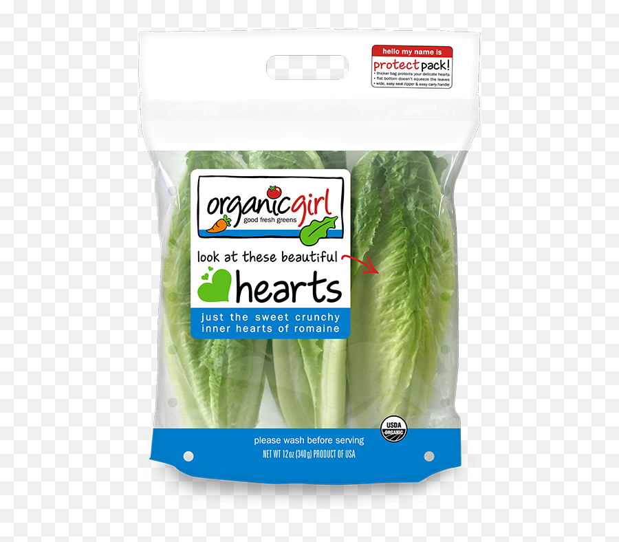 Fresh Salad Greens - Organic Girl Three Heart Romaine Stand Up Pouch Png,Romaine Lettuce Png