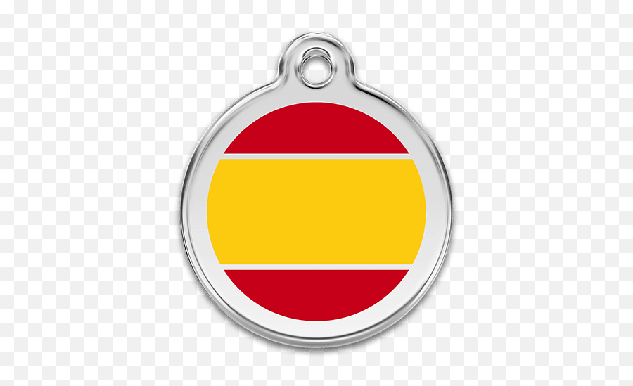 Red Dingo Enamel Pet Name Tag Spanish - Solid Png,Spanish Flag Png