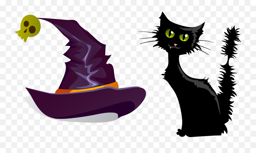 Svg Black And White Cat Clipart Free - Black Cat Emoji For Witch Cat Clipart Png,Cat Emoji Png