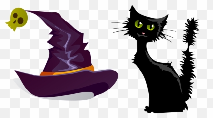 Svg Black And White Cat Clipart Free - Black Cat Emoji For Witch Cat Clipart Png,Cat Emoji Png