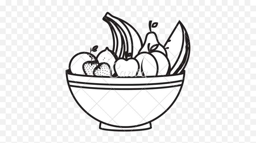Clip Black And White Stock Cereal Bowl Clipart - Bow Of Fruit Drawing Png,Cereal Bowl Png