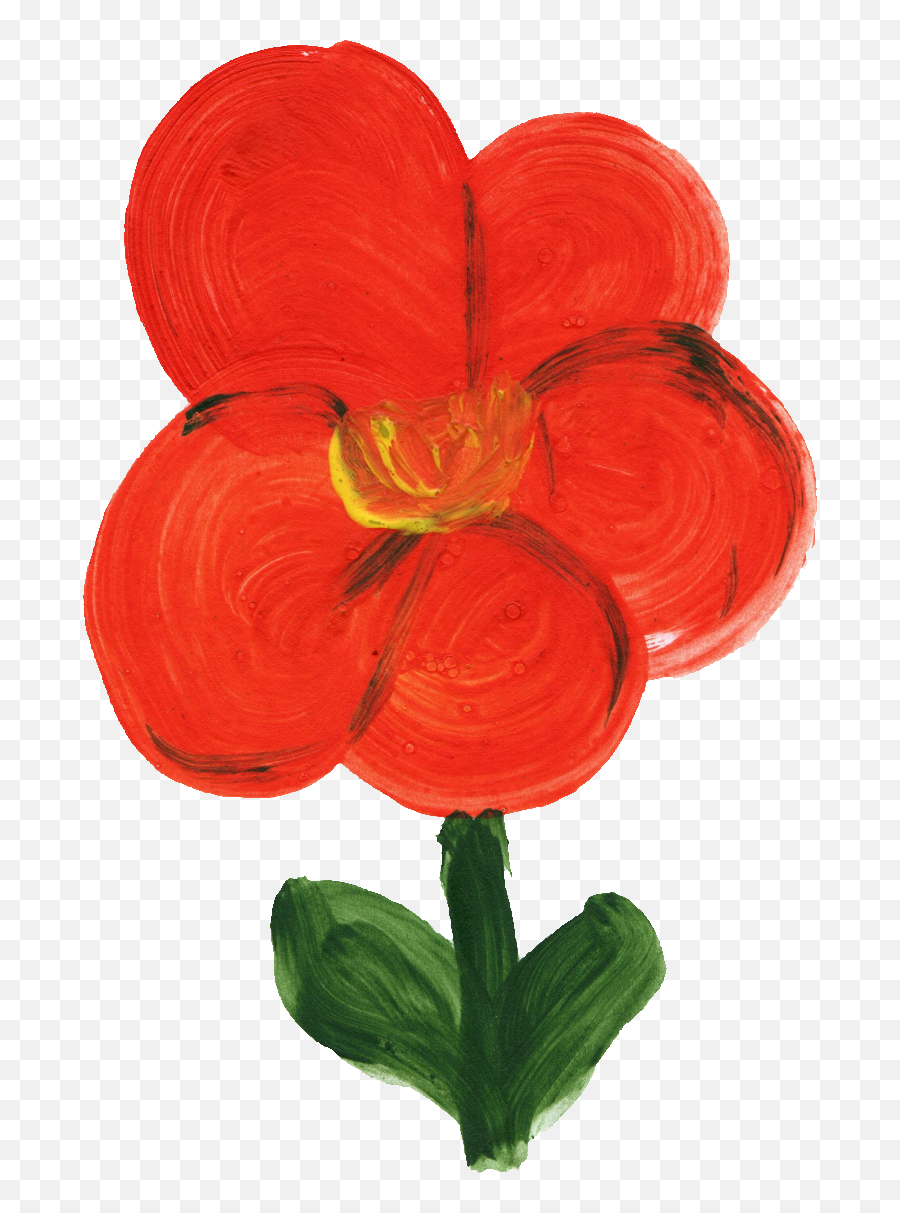 12 Simple Painted Flower - Flower Painted Png Free,Painted Flowers Png