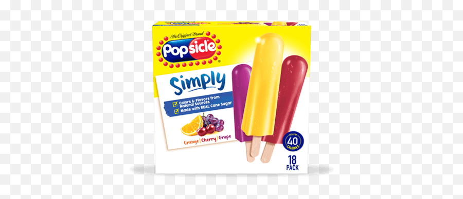 Popsicle Simply Ice Pops Orange Cherry U0026 Grape - Simply Popsicle Png,Popsicles Png