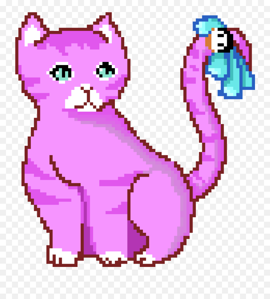 Pixilart - Pink Pixel Cat By Anonymous Soft Png,Transparent Pixel Cat