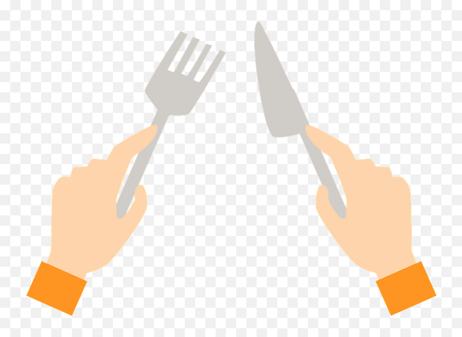 Hands Are Holding A Knife And Fork Clipart Free Download - Clipart Of Hand Holding Fork Png,Knife Emoji Transparent