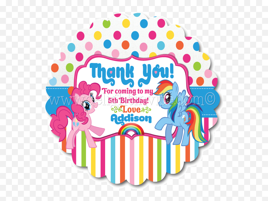 Thank You Labels For Birthday Party Png - Rainbow Dash Friendship Is Magic,Birthday Party Png