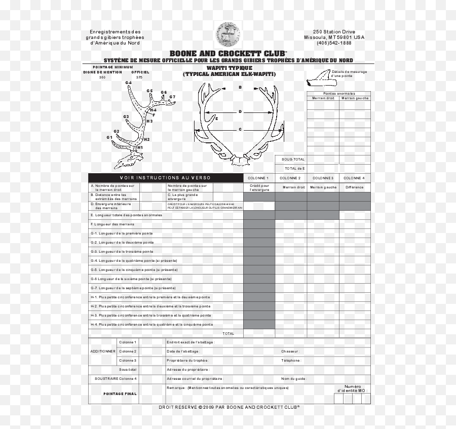 Download Bu0026c Score Charts In French Boone And Crockett Club - Document Png,Score Icon