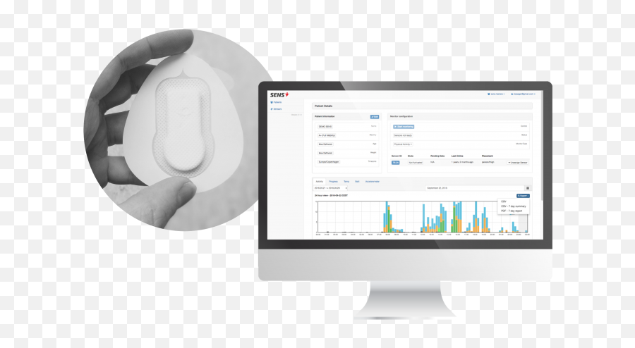 Sens Motion - Discrete Wearable Activity Sensor For Research Technology Applications Png,Activity Monitor Icon