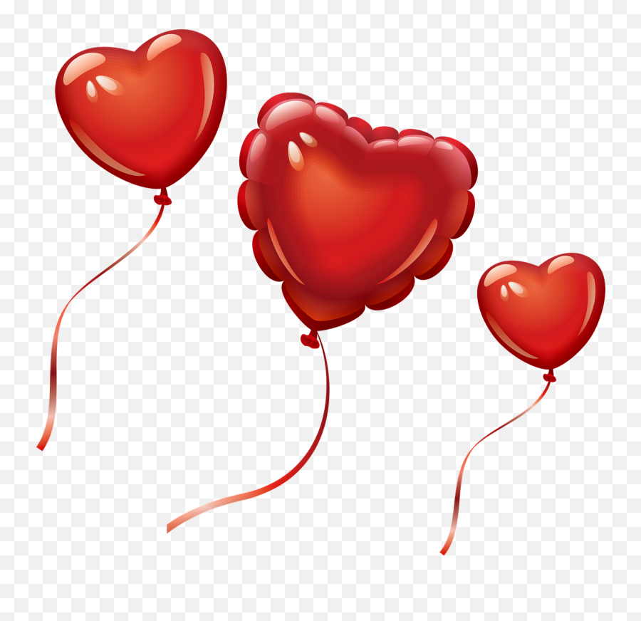 Heart Balloons Red Balloon Love - Valentines Balloon Clipart Transparent Png,Red Balloons Png