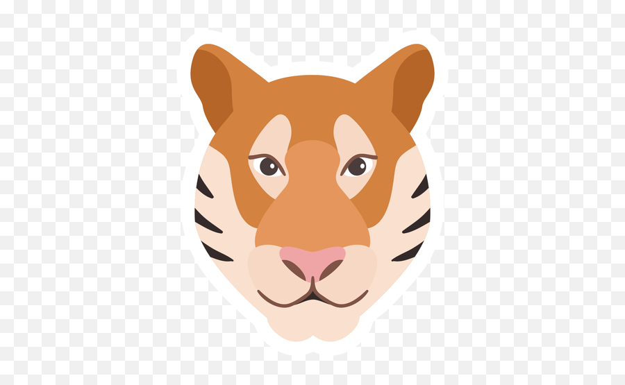 Tiger Muzzle Stripe Head Flat Sticker - Focinho De Tigre Png,Tiger Face Png