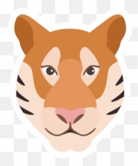 Tiger Muzzle Stripe Head Flat Sticker - Focinho De Tigre Png