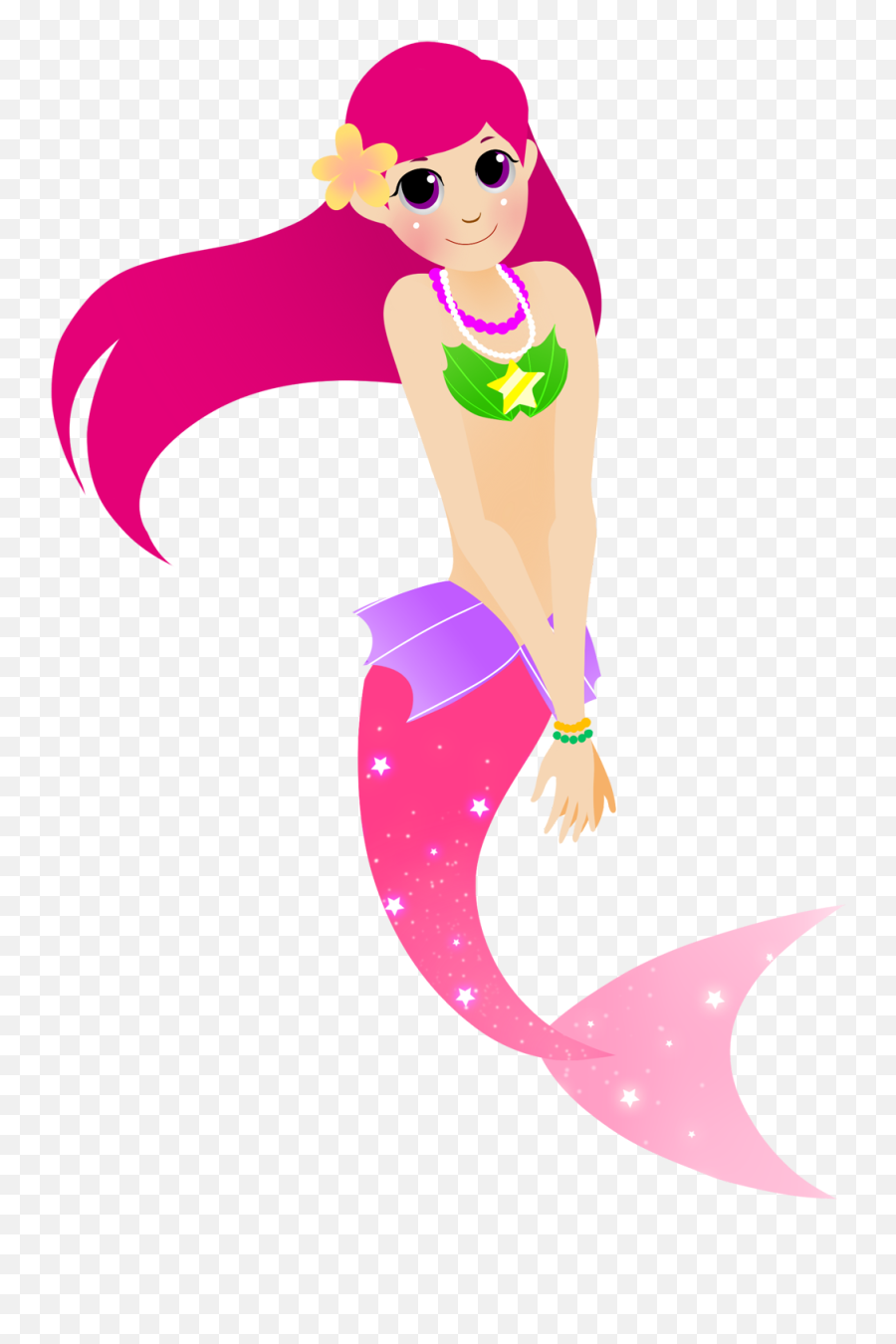 Mermaid Clipart Background - Cartoon Mermaid Transparent Background Png,Mermaid Transparent Background