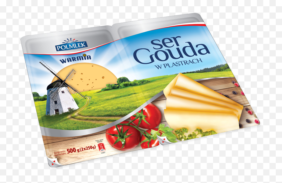 Gouda Warmia Cheese Slices - Polmlek Group Png,Cheese Slice Png