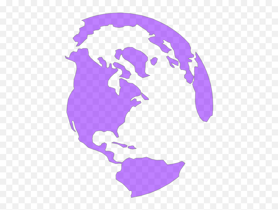 Globe Purple Clip Art - Vector Clip Art Online Globe Clipart Black And White Png,Globe Vector Png