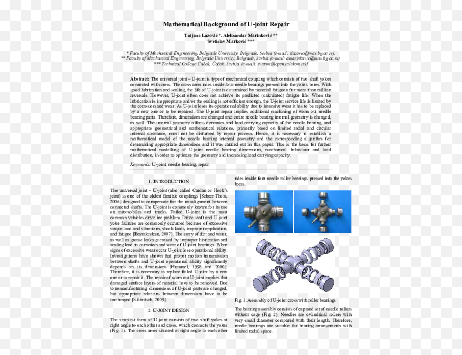 Pdf Mathematical Background Of U - Joint Repair Aleksandar Document Png,Needle Transparent Background