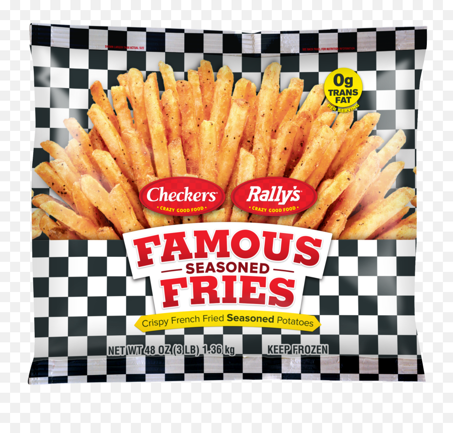 Checkers Rallyu0027s Famous Seasoned Fries 48 Oz Frozen - Vans Range Checkerboard Shorts Png,Checkers Png