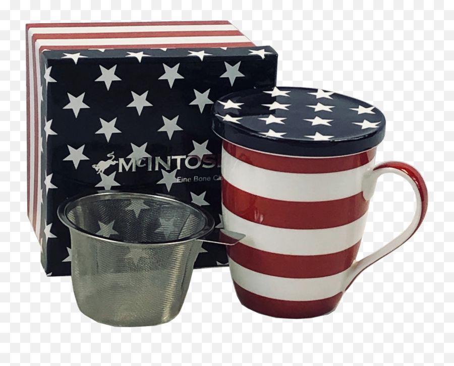 Stars U0026 Stripes Tea Mug Winfuser And Lid U2013 Mcintosh Mugs - Coffee Cup Png,Stars And Stripes Png