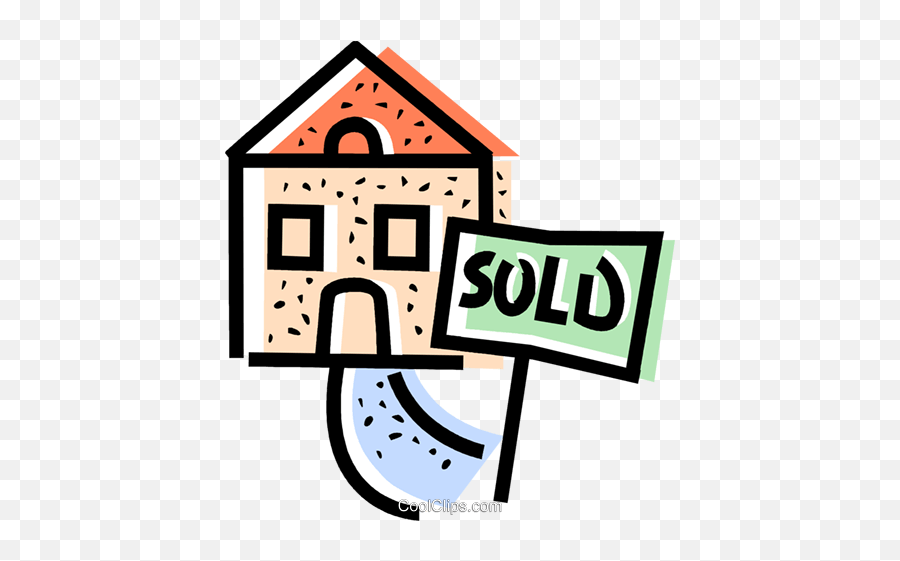 House With A Sold Sign In The Front Yard Royalty Free Vector - Clip Art Png,Sold Sign Png