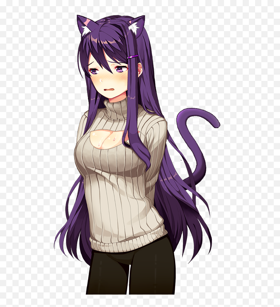 Key Hole Sweater Neko Yuri Ddlc - Doki Doki Literature Club Yuri Casual Png,Key Hole Png