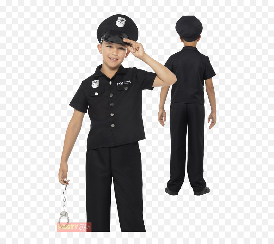 Hd Policeman Png High - Black Police Costume For Kids,Policeman Png