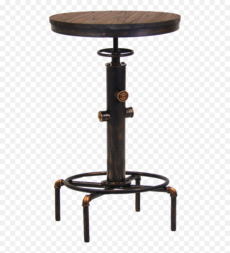 24 Round Industrial Style Adjustable Bar Height Table - Industrial Bar Height Table Base Png,Bar Table Png