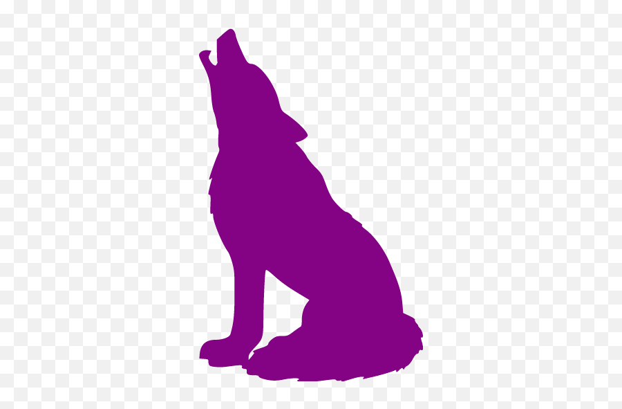 Purple Wolf Icon - Free Purple Animal Icons Howling Wolf Silhouette Png,Wolf Silhouette Png