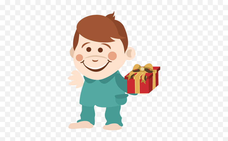Cartoon Boy Holding Giftbox - Transparent Png U0026 Svg Vector File Kids Addicted To Phone Clipart,Cartoon Boy Png