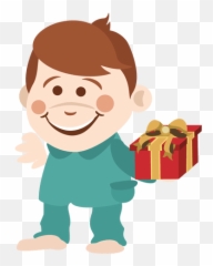 Cartoon Boy Holding Giftbox - Transparent Png U0026 Svg Vector File Kids Addicted To Phone Clipart,Cartoon Boy Png