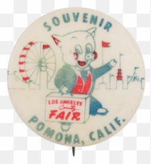 Souvenir Los Angeles County Fair Busy Beaver Button Museum - Small Cats Png,Porky Pig Png