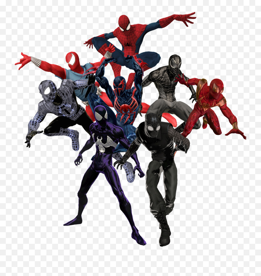 Download Iron Spiderman Png Photos - Free Transparent Png Spider Man Shattered Dimensions All Suits,Spider Man Png