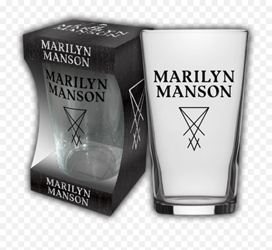Marilyn Manson Logo Beer Glass Swag - Saint Martin De Porres High School Png,Marilyn Manson Logos