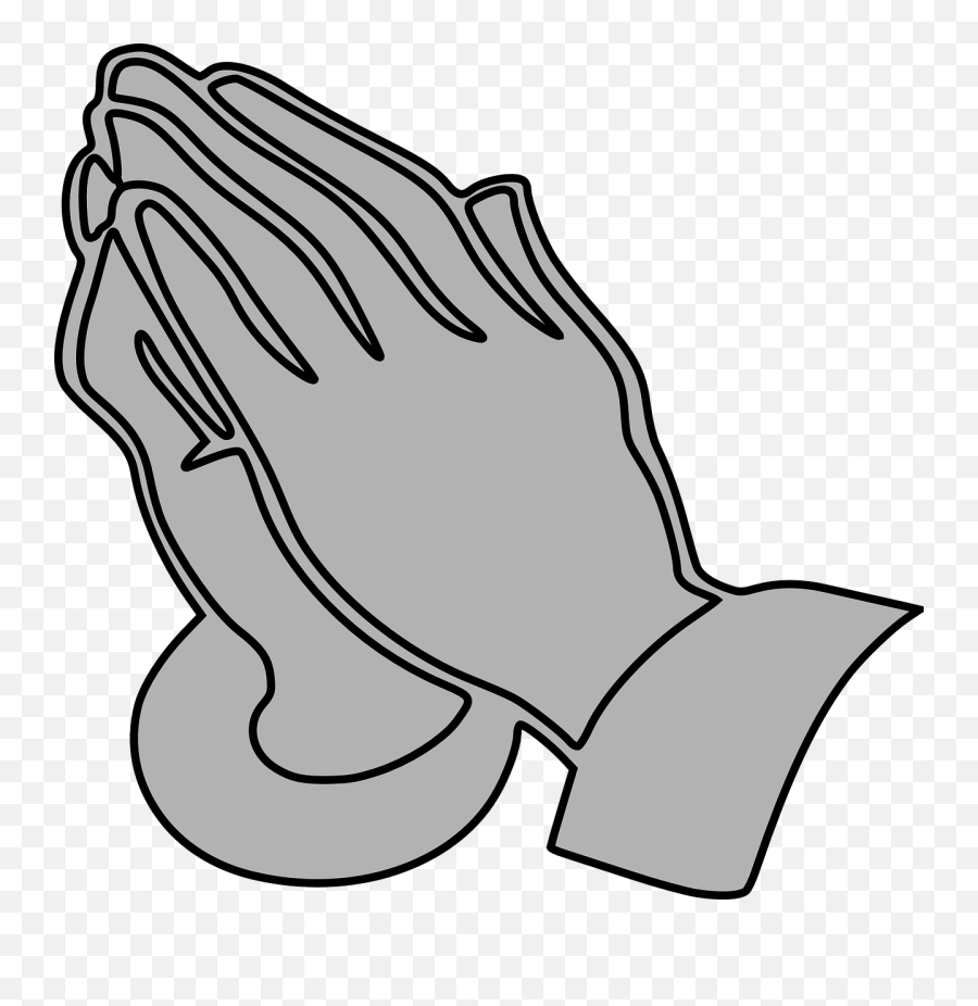 Black And White Praying Hands Clip Art - Praying Hands Clipart Png,Praying Hands Emoji Png