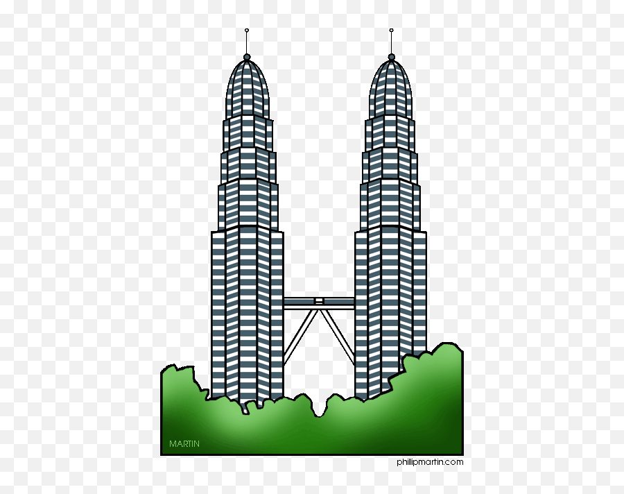 Twin Towers Clipart - Petronas Towers Clip Art Png,Twin Towers Transparent