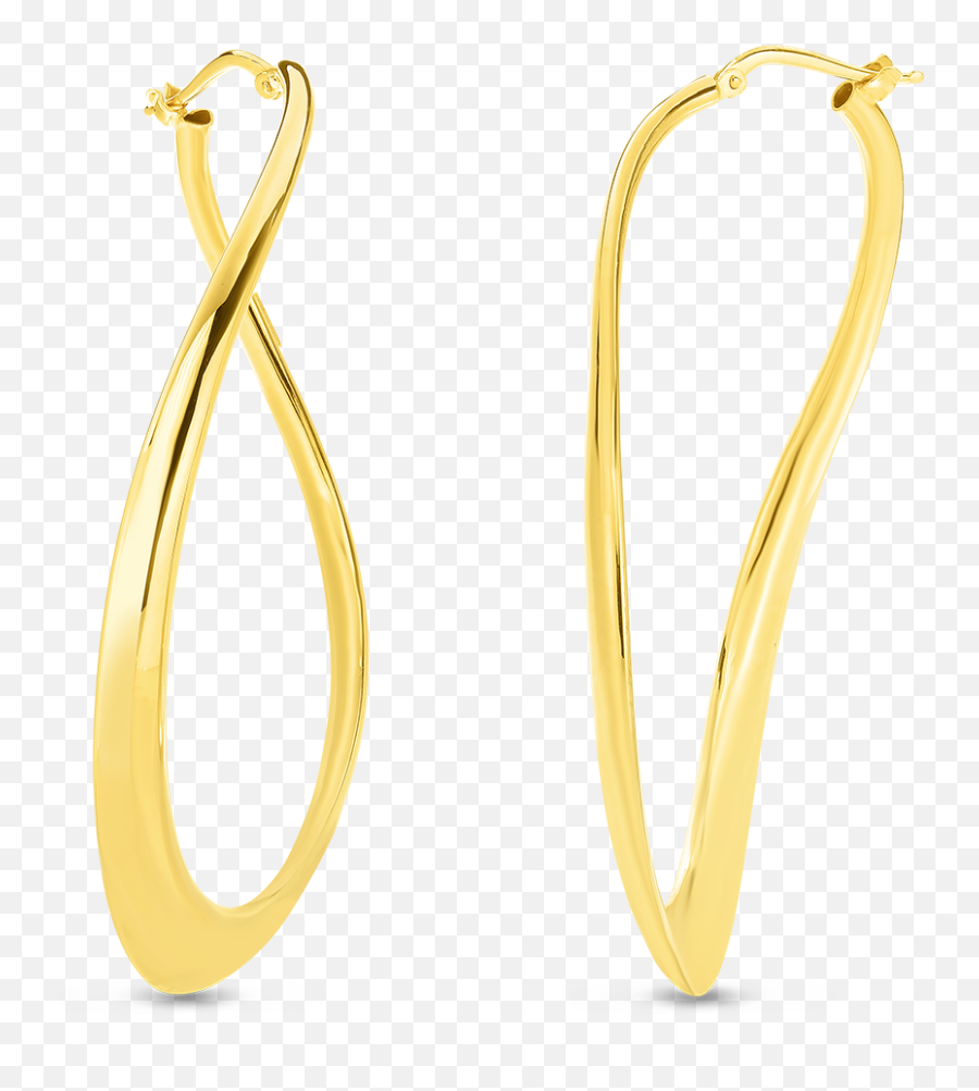 18kt Gold Curved Teardrop Hoop Earring - Solid Png,Tear Drop Transparent