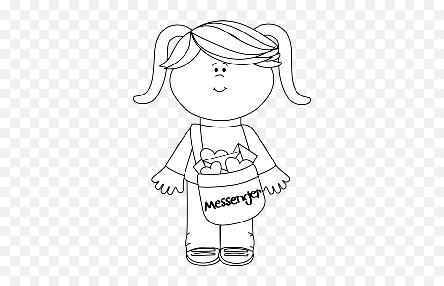 messenger person clipart outline