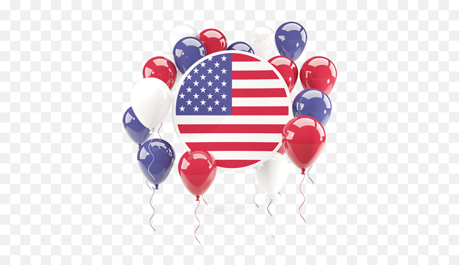 Round Flag With Balloons Illustration Of United - Trinidad Flag Balloons Transparent Png,Us Flag Icon