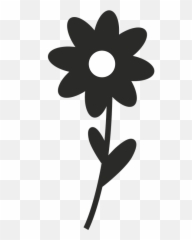 Png Images Pngs Icons Clipart Icon Transparent - Flower On Stem Black And White Png