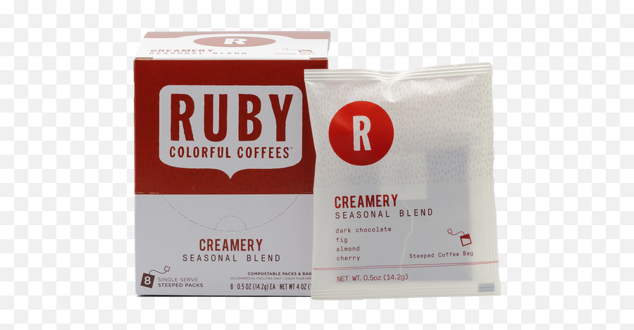 Creamery Steeped Single Serve Coffee U2013 Ruby Roasters - Packet Png,Coffee Bag Icon