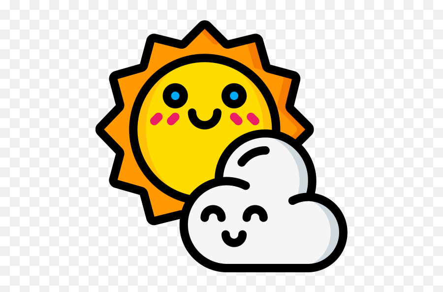 Sunny - Free Weather Icons Right Sticker Png,Cute Weather Icon