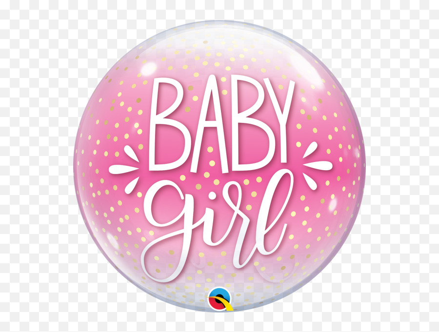Baby Girl Pink Confetti Dots Bubble - Qualatex Png,Pink Confetti Png