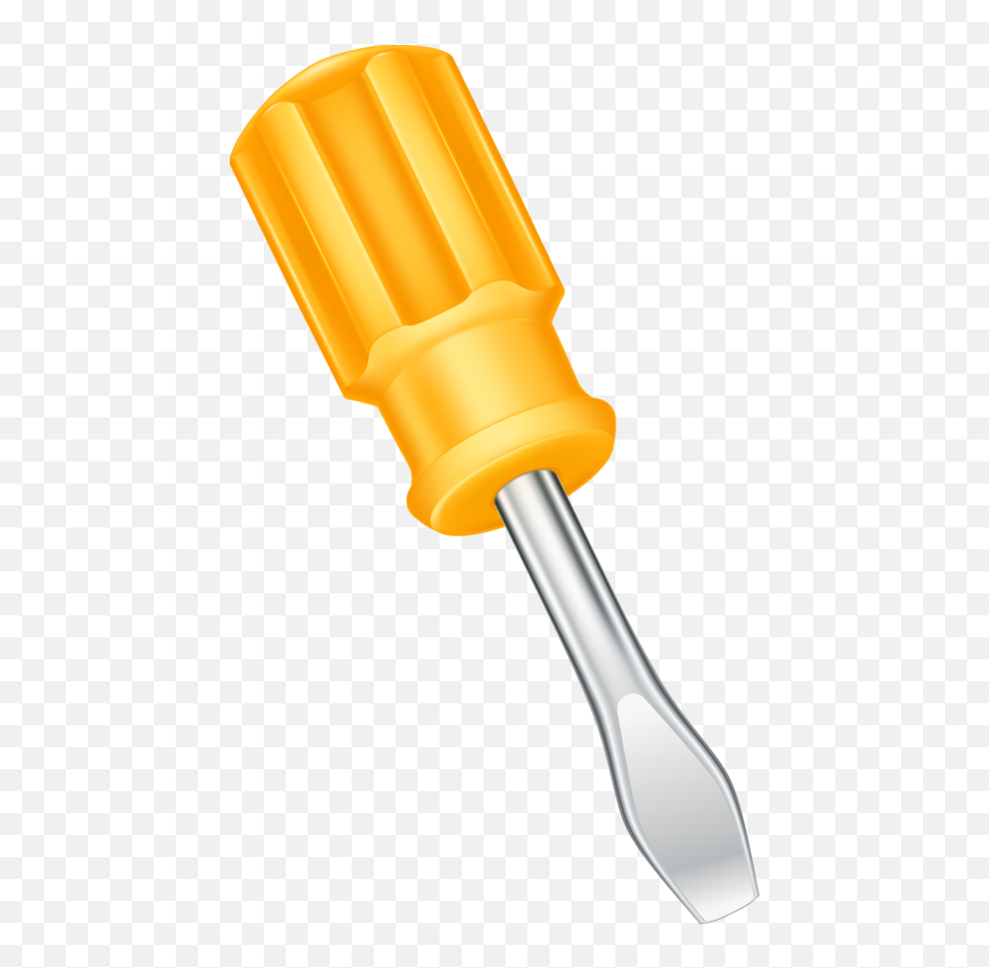 Screwdriver Hand Tool - Yellow Screwdriver Png Download Construction Using Screwdriver Clipart,Screw Driver Png