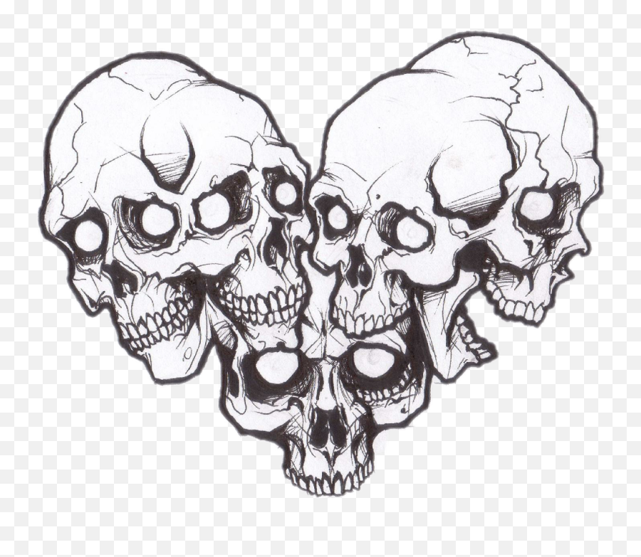 Skull Heart - Heart Made Of Skulls Highresolution Png Skull Made Of Skulls,Deer Skull Png
