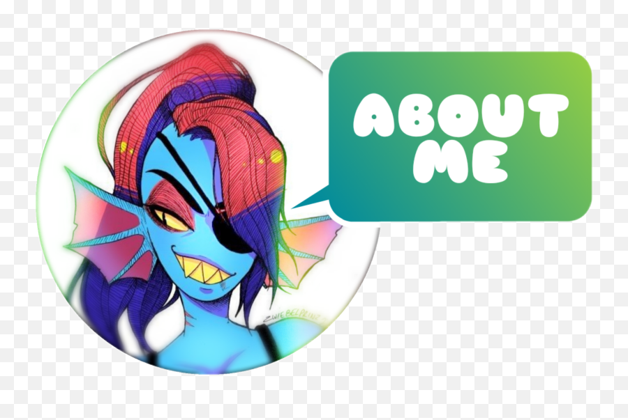 About Me Sticker Featuring Undyne Undertale Profil - Video Game Png,Undyne Png