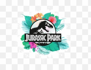 Jurassic Park Logo With Tropical Flowers Carry - all Pouch Yellow png